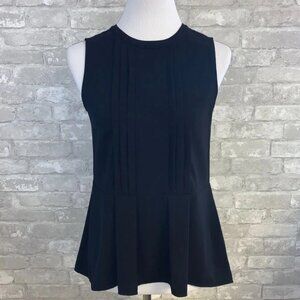 Nursing Queen - Black Pleated Peplum Nursing Tank - Large